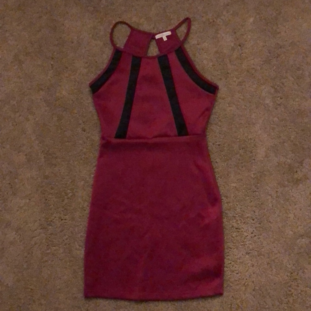 Magenta & Black BodyCon Mini Dress Size M